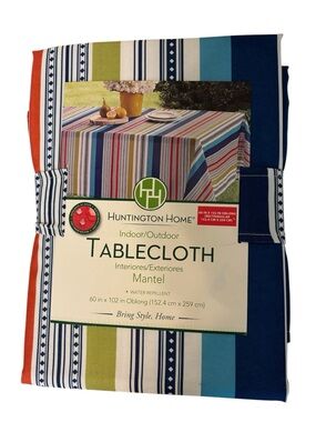 HUNTINGTON HOME Indoor/Outdoor Tablecloth 60” x 102” * NEW*